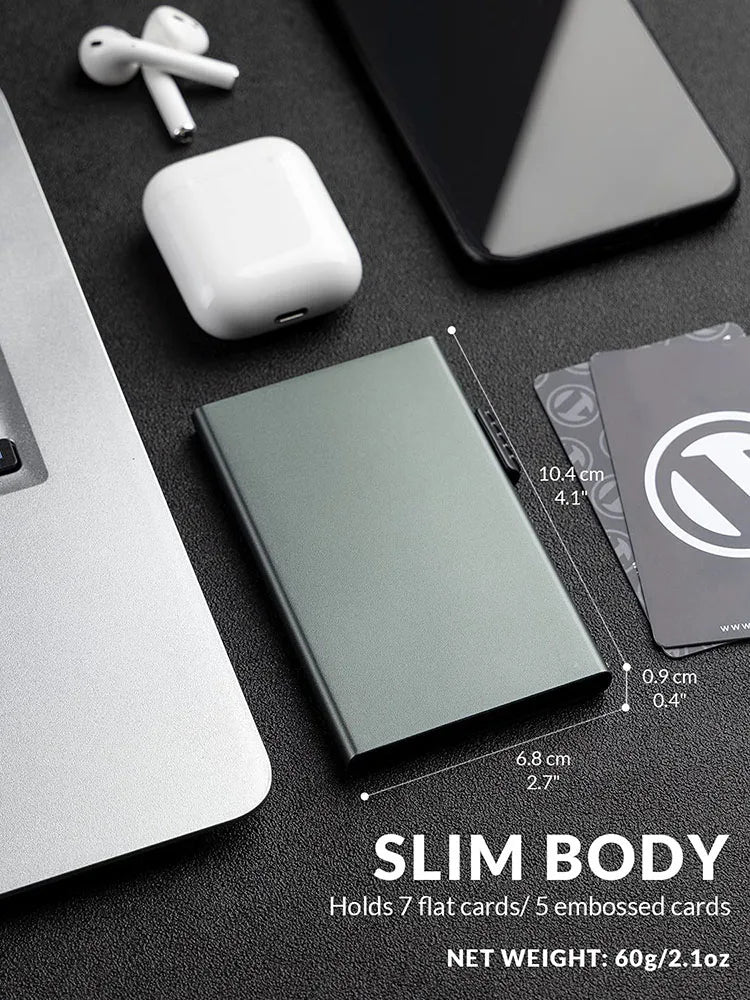 2022 New Card Wallet for Men Credit Card Holder RFID Blocking Pop Up Card Holder Women Minimalist Aluminum Smart Wallet