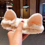 Wash Face Hair Holder Hairbands Soft Warm Coral Fleece Bow Animal Ears Headband For Women Girls Turban Fashion Hair Accessories