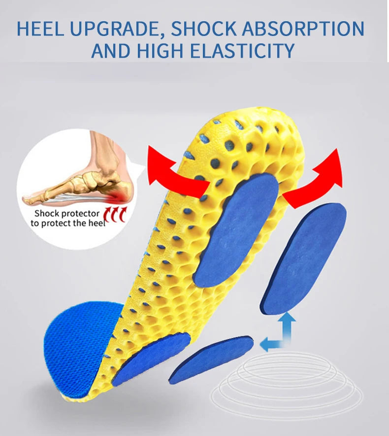 Memory Foam Insoles For Shoes Sole Mesh Deodorant Breathable Cushion Running Insoles For Feet Man Women Orthopedic Insoles