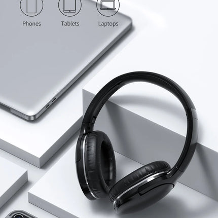 Baseus D02 Pro Wireless Bluetooth Headphones HIFI Stereo Earphones Foldable Sport Headset with Audio Cable foriPhone tablet