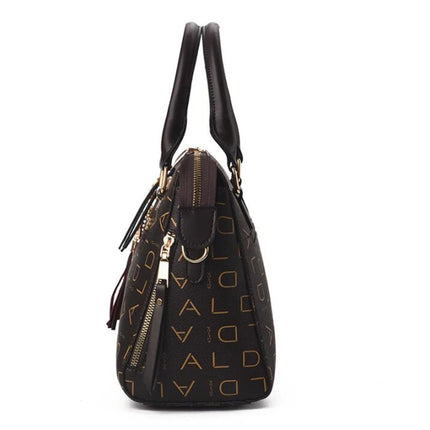 Fashion English Letter Handbag Women PU Leather Tassel Top-Handle Bag Luxury Shoulder Bag Large Capacity Lady Tote Design Purse