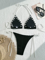 2025 Halter Wrinkled Weave Bikini Women Swimwear Female Swimsuit Two Pieces Bikini Set Brazilian Bathing Suit Swim Beach Wear