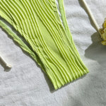 2025 Halter Wrinkled Weave Bikini Women Swimwear Female Swimsuit Two Pieces Bikini Set Brazilian Bathing Suit Swim Beach Wear