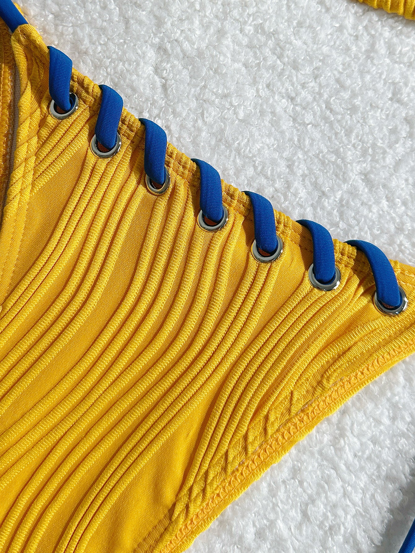 2025 Halter Wrinkled Weave Bikini Women Swimwear Female Swimsuit Two Pieces Bikini Set Brazilian Bathing Suit Swim Beach Wear