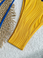 2025 Halter Wrinkled Weave Bikini Women Swimwear Female Swimsuit Two Pieces Bikini Set Brazilian Bathing Suit Swim Beach Wear