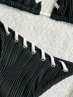 2025 Halter Wrinkled Weave Bikini Women Swimwear Female Swimsuit Two Pieces Bikini Set Brazilian Bathing Suit Swim Beach Wear