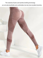 Women's 2-Piece Hip Lift Yoga Leggings Exercise High-Waisted Tummy Tuck Breathable Hp Lift Pants