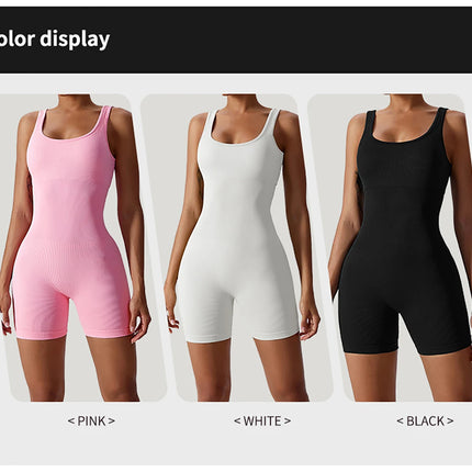 High Elastic Integrated Tight Fitting Jumpsuit Aerial Beauty Back Yoga Suit Seamless Jumpsuit for Women