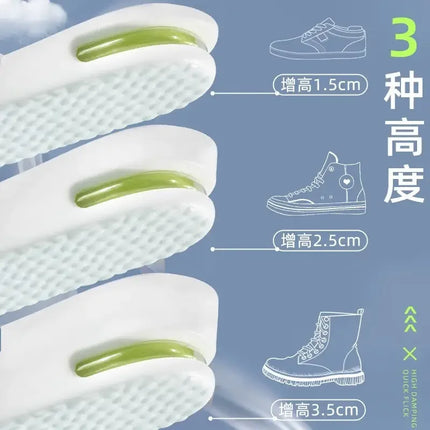 1Pair Height Increase Insole for Feet Comfort Plantar Fasciitis Shoes Insoles Men Women Sports Air Shock Absorbing Shoe Pads