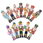 12Pcs Nutcracker Soldier Wooden Pendant Xmas Tree Hanging Ornament 2024 Christmas Decoration for Home Navidad 2025 New Year Gift