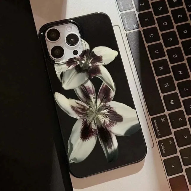 Lily Orchid Flower Print Soft Phone Case For iPhone 16 15 14 13 12 11 Pro Max XS XR X 7 8 Plus SE 2020 2022 Shockproof Cover