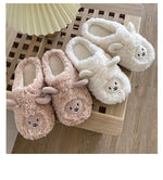 Women Home Fluffy Slippers Platform Anti Slip Comfortable Warm Shoes Cute Sheep Outdoor Couple Slippers Women Men Ladies Shoes