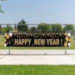 Black/Red Gold Happy New Year 2025 Banner Navidad Natal Noel Outdoor Flags New Year Party Decor Balloon Photography Background
