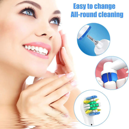 4/8PCS Replacement Brush Heads for Oral B Electric Toothbrushes Floss Cross Action 3D Pro White Precision Standard Daily Clean