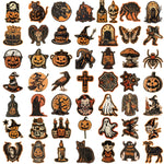 50/100PCS Retro Halloween Stickers Terrifying Pumpkin Luggage Phone Graffiti Laptop Wall Scrapbook Motorcycle DIY Kids Gifts