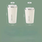 380/510ml Stainless Steel Coffee Cup Travel Thermal Mug Leak-Proof Thermos Bottle Tea Coffee Mug Office Business Style Thermos