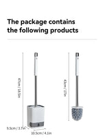 Punch-Free Wall Mounted Toilet Brush with Drainable Base Long Handle Plastic Toilet Cleaning Brush Bathroom Accessories