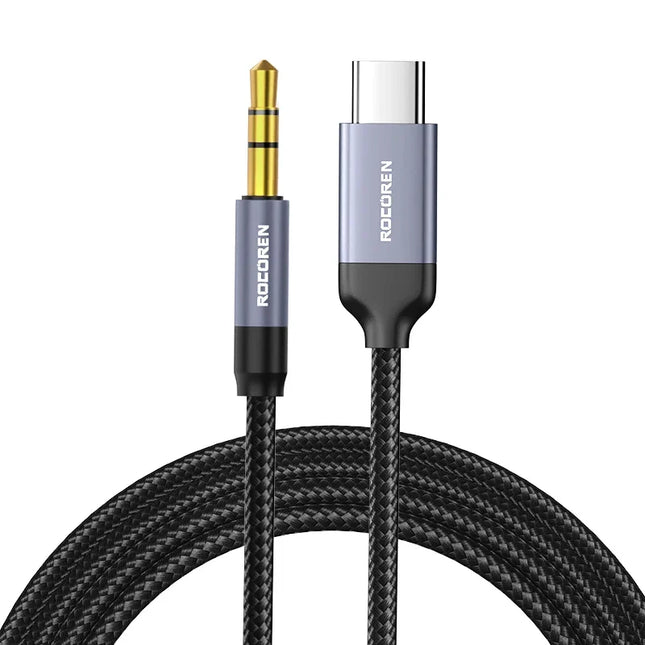 Rocoren AUX Cable Type C to 3.5mm Jack Audio Plug Speaker Adapter For Huawei iPone Realme Car Headphone Computer Converter Wire