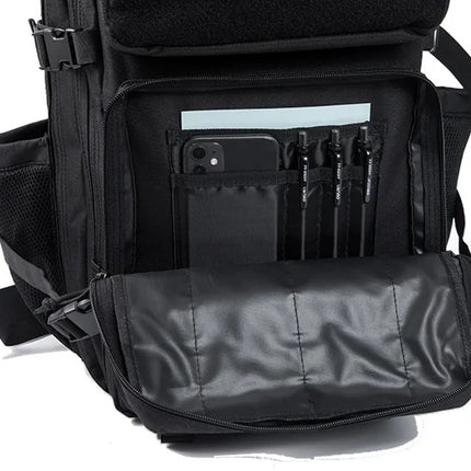 QT&QY 50L Tactical Backpack survival Bag Hunting MOLLE Backpack GYM For Men EDC Outdoor Hiking Rucksack Witch Bottle Holder