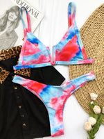 Splicing Denim V Shaped Thong Bikini Women Swimsuit Female Swimwear Two Pieces Bikini Set Bather Push Up Bathing Suit Swim Lady