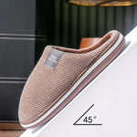 2024 Trend Men Slippers Winter Warm Cotton Slippers Male Flats Soft Non-slip Slides Household Indoor Slippers Large Size 40-51