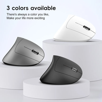 2025 New arrival HXSJ dual mode vertical mouse ergonomic ABS 600mAh rechargeable 2400DPI  Type-c interface wireless mouse for pc