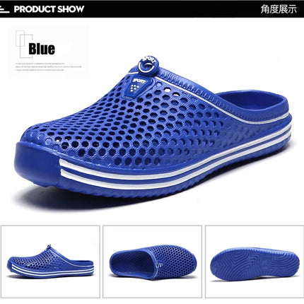YRZL Mens Slippers Beach Shoes Unisex Hollow Outdoor Casual Men Beach Sandal Flip Flops Shoes Non-slip Size 36-45 Mens Slippers