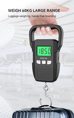 Digital Weight Scale 60kg 10g Electronic Luggage Hanging Scale USB Charging LCD Fishing Weighing Balance