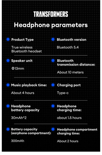 Genuine TRANSFORMERS TF-T51 Bluetooth Wireless Earphones Low Latency Gaming Earbuds Long Endurance High Music Headphones Choice