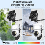 WiFi PTZ Camera Outdoor Wireless 10X Zoom Solar IP Camera 4MP Built-in Battery Video Surveillance Camera Long Time Standby iCsee