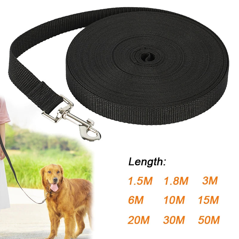 Long Nylon Pet Dog Leash For Small Big Dogs Cats Outdoor Hiking Puppy Lead Rope Strong Labrodor Traction Belt 1.5m 3m 10m 30m