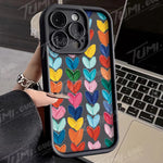 Lovely Rainbow Love Heart Soft Silicone Case for iPhone 14 15 Pro Max 13 12 11 X XS XR 7 8 Plus SE 2020 Shockproof Back Cover