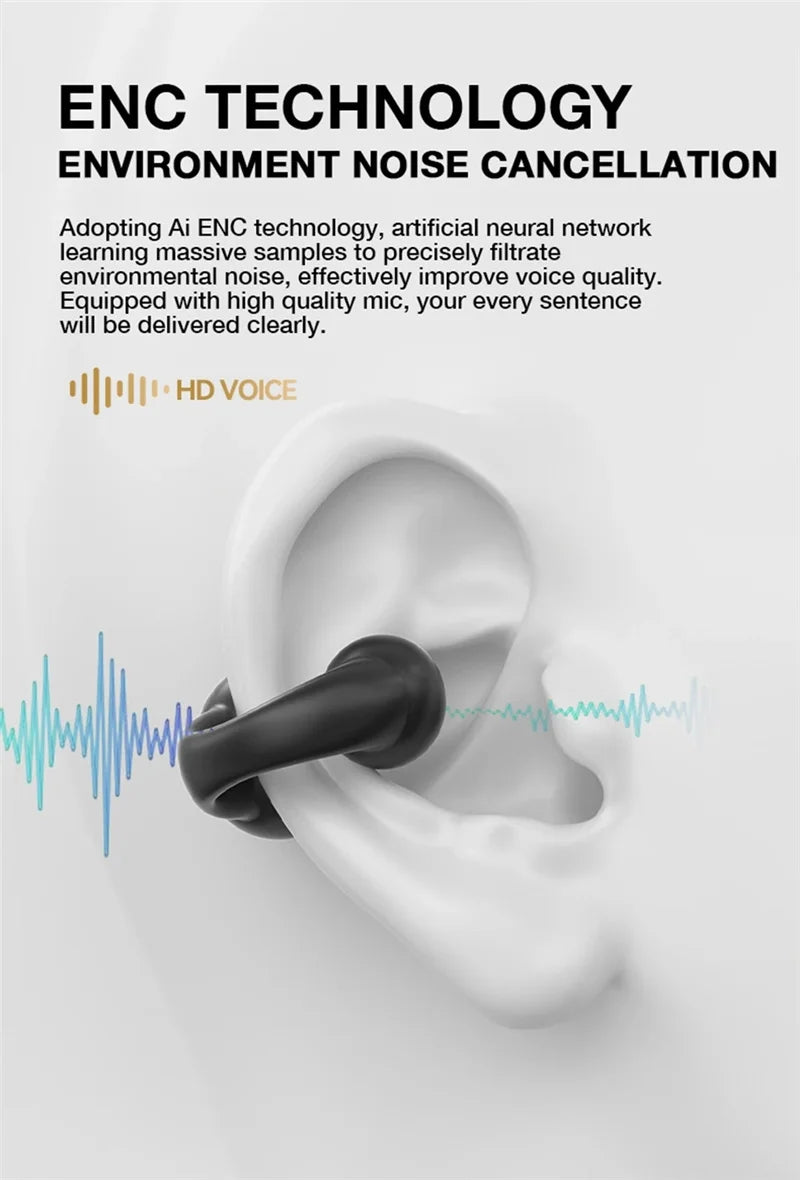 Earring Wireless Earbuds Bluetooth 5.3 Earphone Open Ear Headphones Air Conduction for Sport Running Painless Wearing Headset