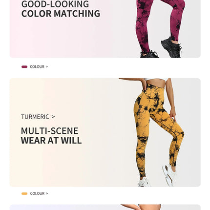 Tie Dyed Yoga leggings Women  Fitness Sports leggings High Waist Peach Hip Underpants 2024 New Tight Yoga Pants
