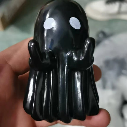 Middle Finger Cute Ghost Statue, Ghosts Small Scary Ghost Figurines, Halloween Home Decorations, Coffee Table Centerpieces Shelf