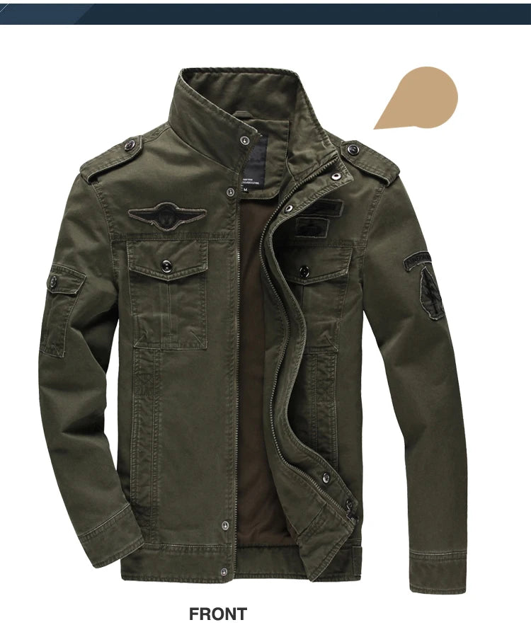 New 2023 Casual Army Military Jacket Men Plus Size M-6XL Jaqueta masculina Air force one Spring & Autumn Cargo Mens Jackets Coat