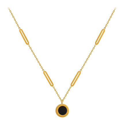 Classic Fashion Stainless Steel Roman Digital Wafer Pendant Necklace 2025 Fashion Jewelry Christmas Party Women's Sexy Necklace