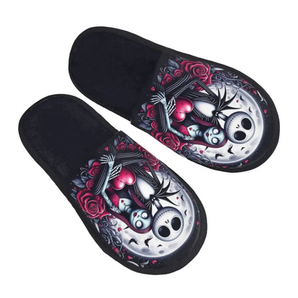 Custom Halloween Nightmare Before Christmas House Slippers Warm Jack Skellington Memory Foam Fluffy Slipper Indoor Outdoor Shoes