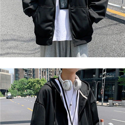 Zip Up Hoodies Autumn Hooded Sweatshirts Men's Hoodie Cardigan Solid Color Classic Jacket Men Coat Men Clothing