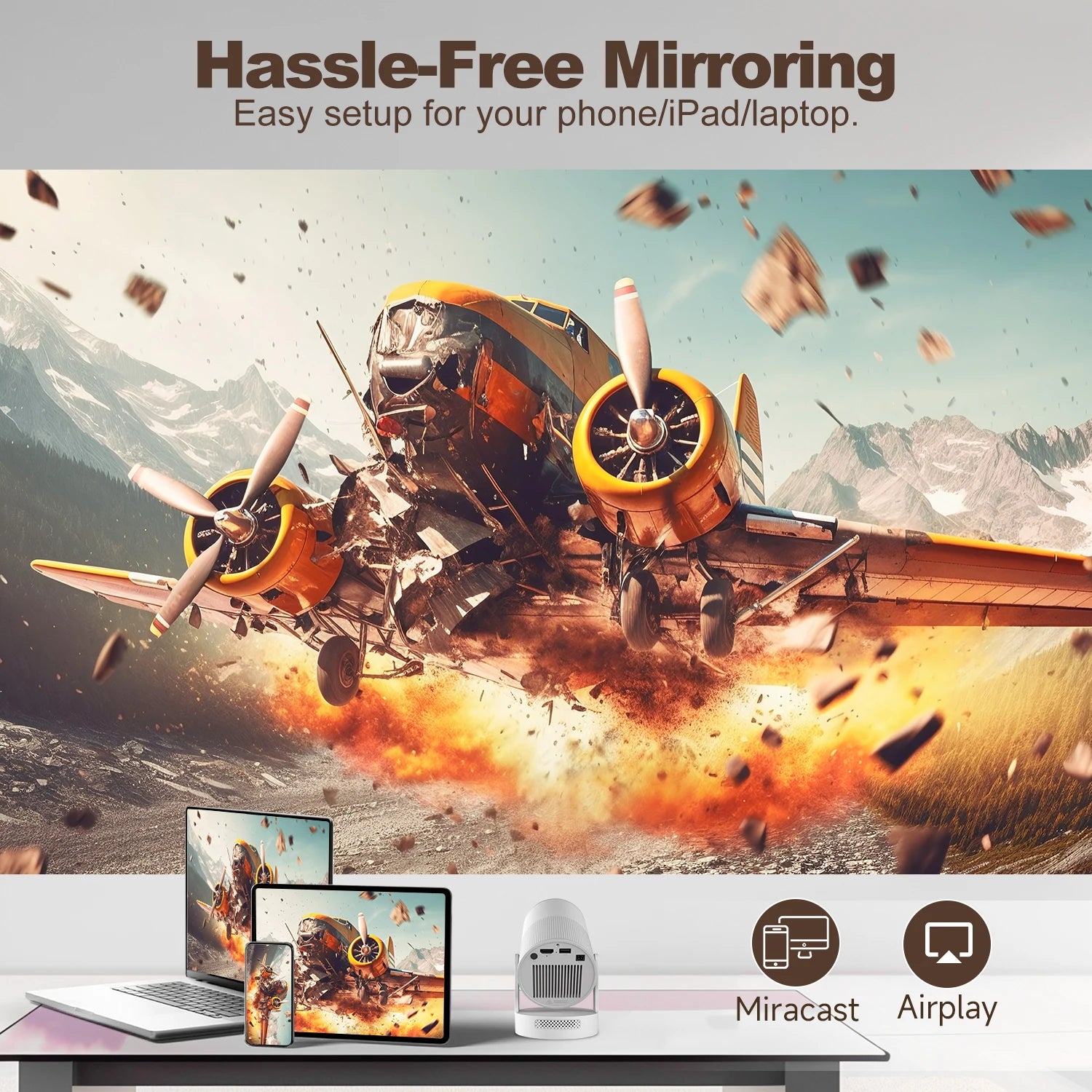 Magcubic HY300 Ultra Portable Projector with Speaker Electronic Focus 4K 300ANSI