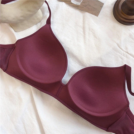 Ultra Thin Sexy Ice Silk Wireless Bra For Women Sexy Gather Underwear Push Up Simple Lingerie Seamless Brassiere Bralettle