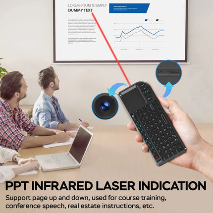 MRSVI A8 Mini Wireless Keyboard 2.4G 7 Color Backlit Touchpad Air Mouse With Infrared Indicator for Android TV Box PC,Office