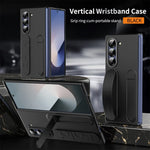 Luxury Wristband Invisible Bracket Case for Samsung Galaxy Z Fold 6 5 4 3 7 fold6 Hand Wrist Strap Folding Stand Silicone Cover