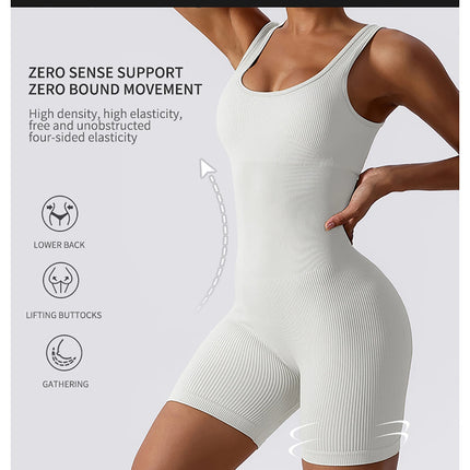 High Elastic Integrated Tight Fitting Jumpsuit Aerial Beauty Back Yoga Suit Seamless Jumpsuit for Women