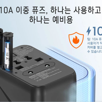 LENCENT Universal Travel Adapter with 3 USB Ports 1Type-C PD Charging All-in-one Travel Adapter EU/UK/USA/AUS Plug for Travel