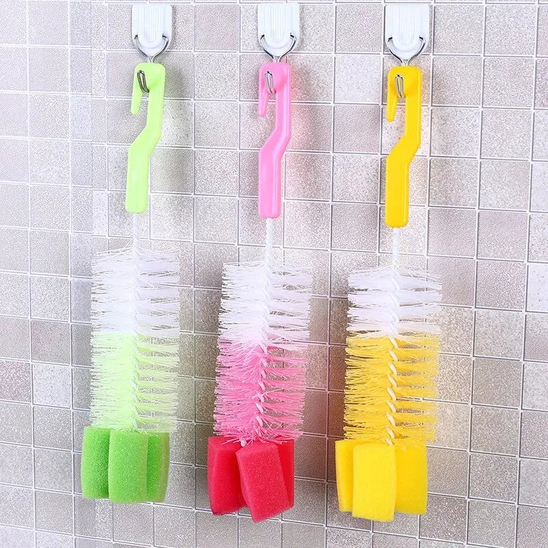 Baby Bottle Brush Multi-Purpose Long Handle Fine Hair Sponge Cleaning Brush Household Dishwashing Cup Washing Cleaning Tools