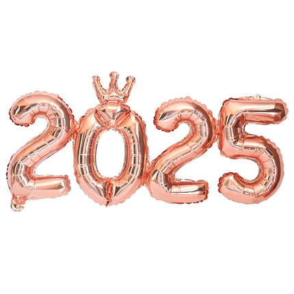 2025 Foil Number Balloons New Year Eve Party Photo Props Decoration Supplies 2024 Xmas Navidad Noel Christmas Home Decor