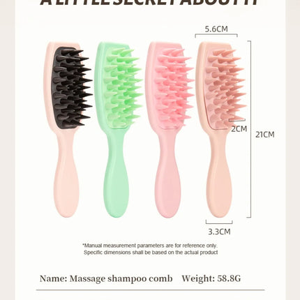 Silicone Shampoo Brush Scalp Massage Brush Head Washing Comb Long Handle Hair Massager Bath Brush Body Scrubber Hair Accessories