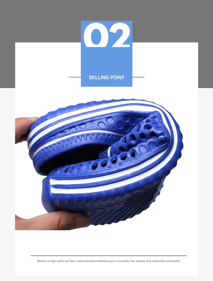 YRZL Men Summer Shoes Sandals Men's Holes Sandals Hollow Breathable Flip Flops Clogs Shoes Fashion Beach Slippers Big Size 45
