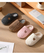 QYCKABY Women's Lovely Simplicity Fur Slippers Unisex Home Comfortable Plush Lined Slip On Shoes, Mens Warm Autumn Winter Slides